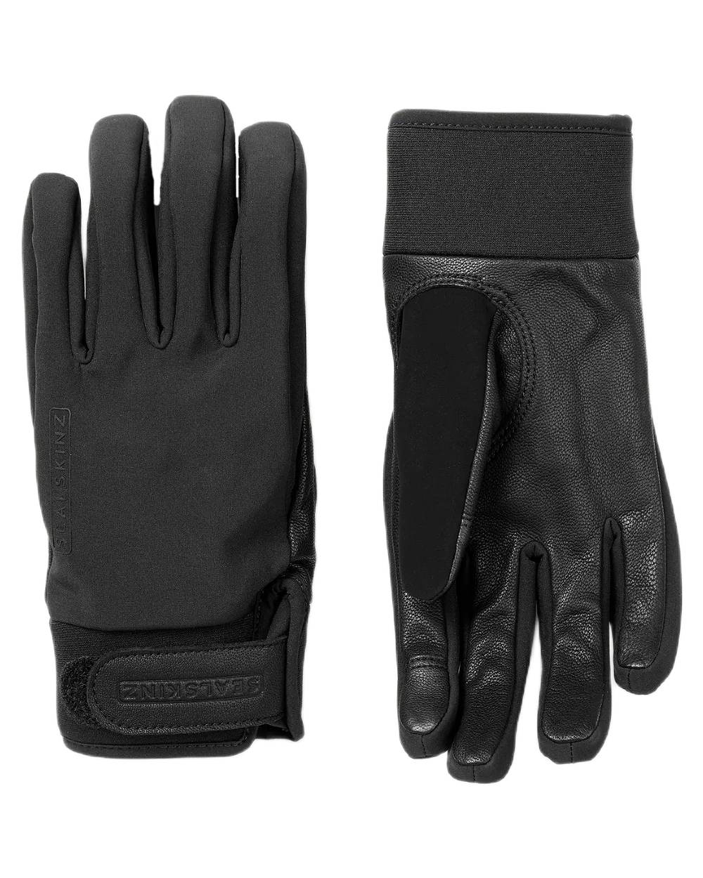 Black Coloured Sealskinz Womens Kelling Waterproof All Weather Insulated Glove on white background #colour_black