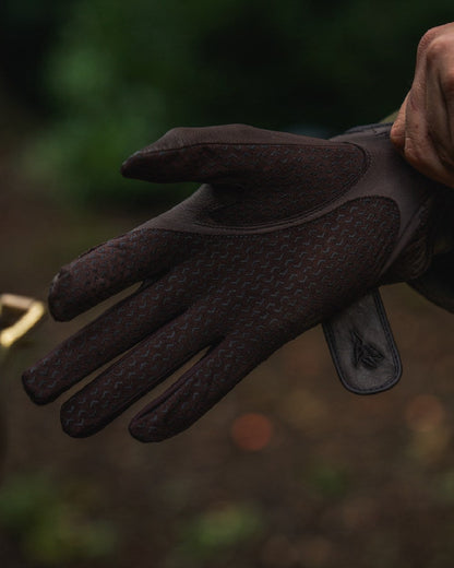 Chocolate Torte Coloured Seeland Aim Shooting Gloves on outdoor background #colour_chocolate-torte