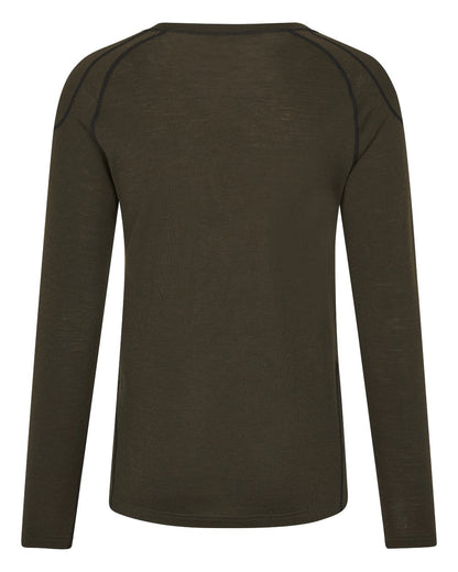 Pine Green coloured Seeland Apex One Hundred Long Sleeve T-Shirt on white background #colour_pine-green