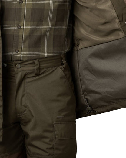 Pine Green Coloured Seeland Arden Jacket on white background #colour_pine-green