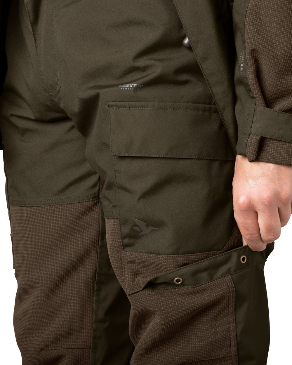 Pine Green Coloured Seeland Arden Trousers on white background #colour_pine-green