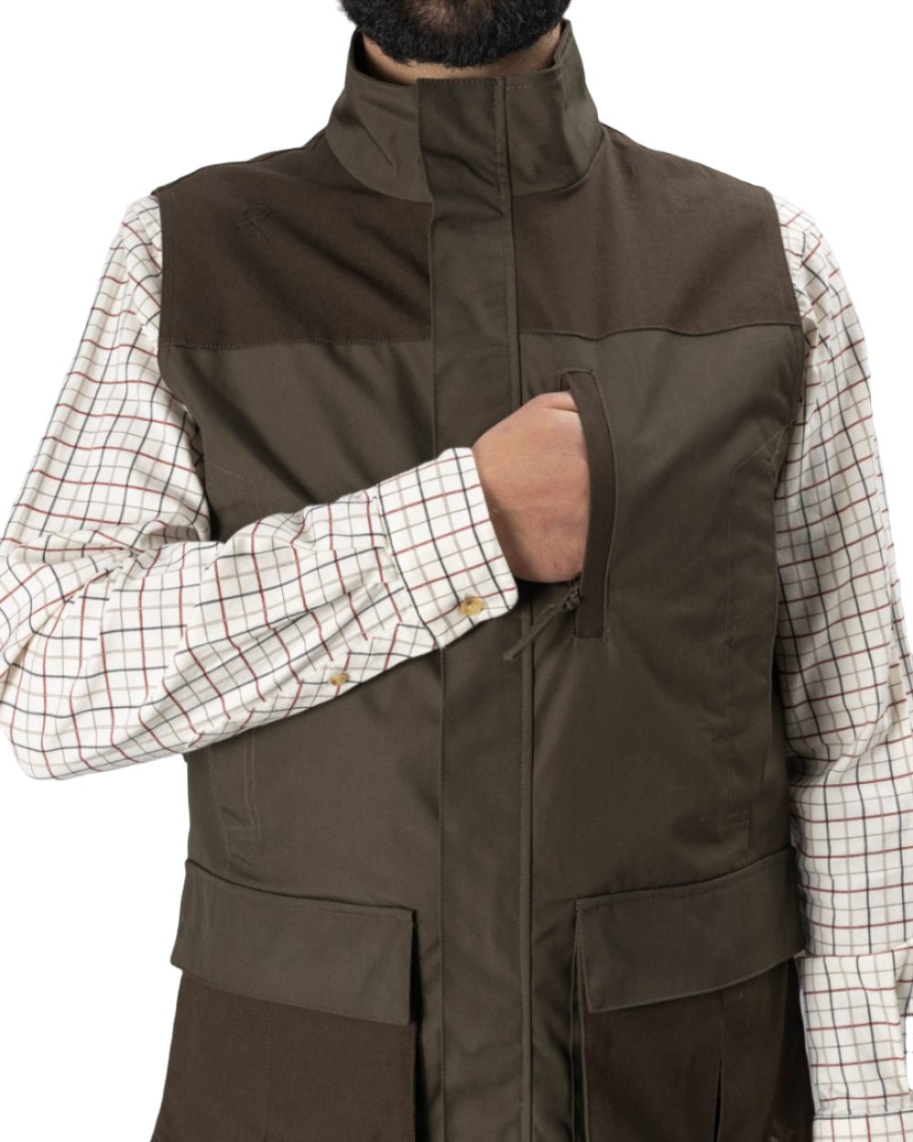 Pine Green Coloured Seeland Arden Waistcoat on white background #colour_pine-green