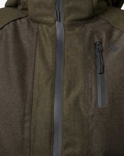 Pine Green Demitasse Brown Coloured Seeland Avail Aya Insulated Jacket on white background #colour_pine-green-demitasse-brown