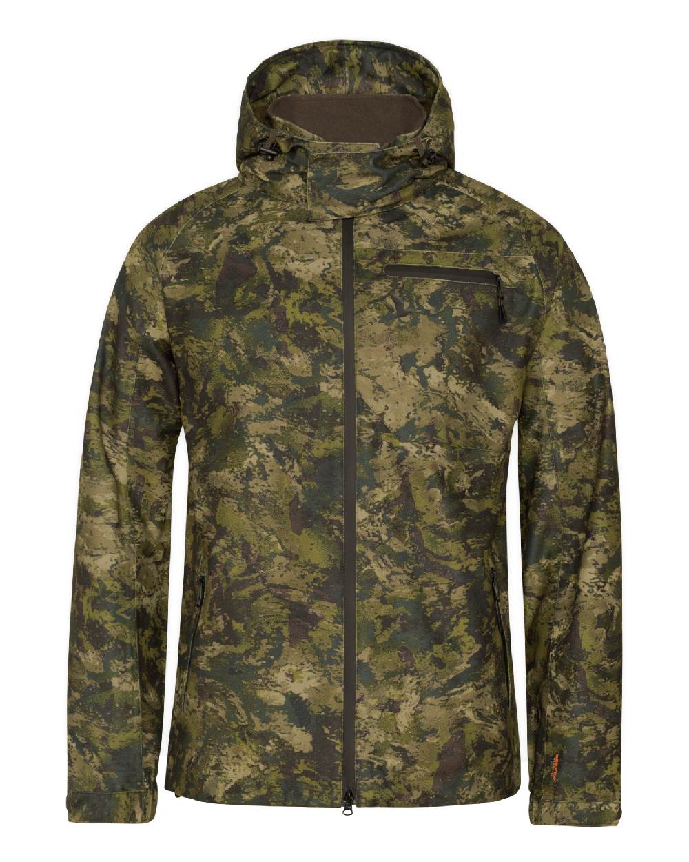 InVis Green Coloured Seeland Avail Camo Jacket on white background #colour_invis-green