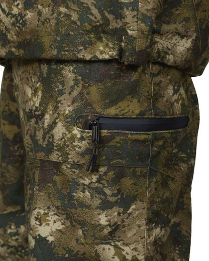 InVis Green Coloured Seeland Avail Camo Trousers on white background #colour_invis-green