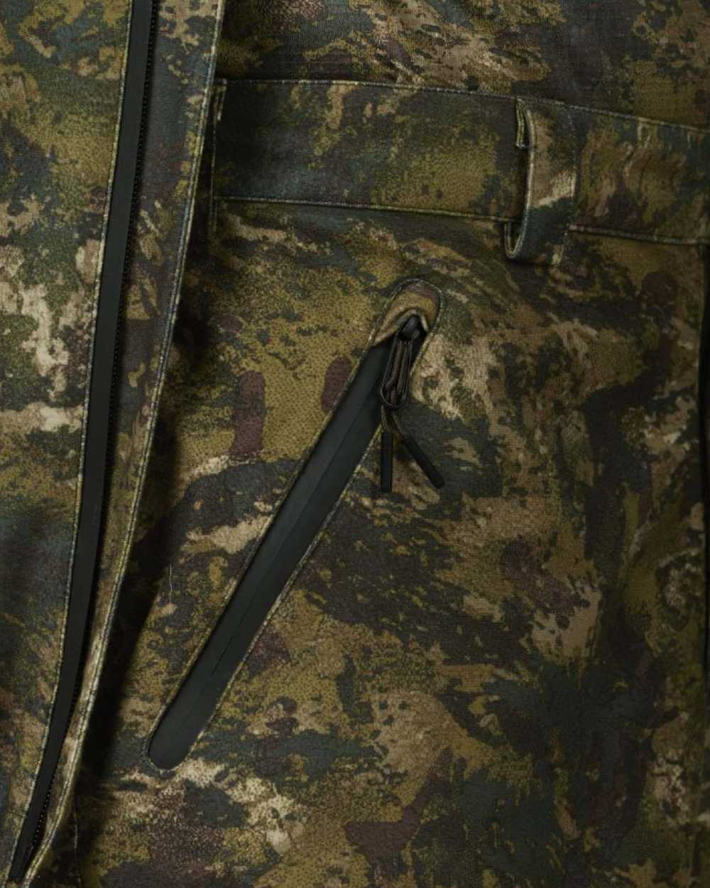 InVis Green Coloured Seeland Avail Camo Trousers on white background #colour_invis-green