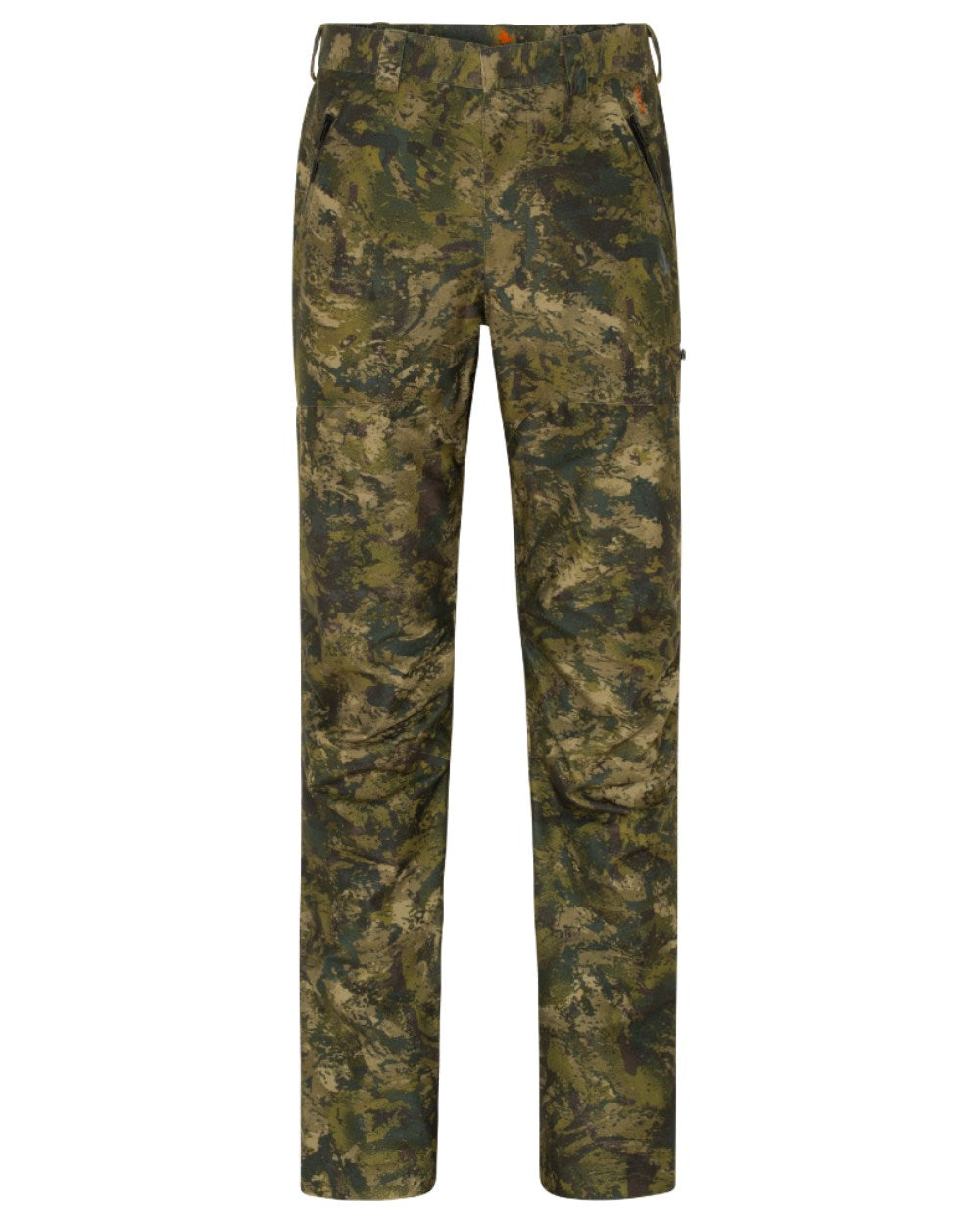 InVis Green Coloured Seeland Avail Camo Trousers on white background #colour_invis-green