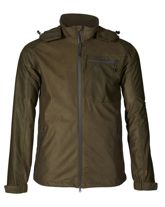 Pine Green Melange coloured Seeland Avail Jacket on white background #colour_pine-green-melange