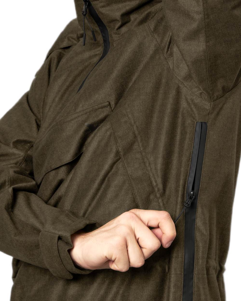 Pine Green Melange Coloured Seeland Avail Smock on White background #colour_pine-green-melange