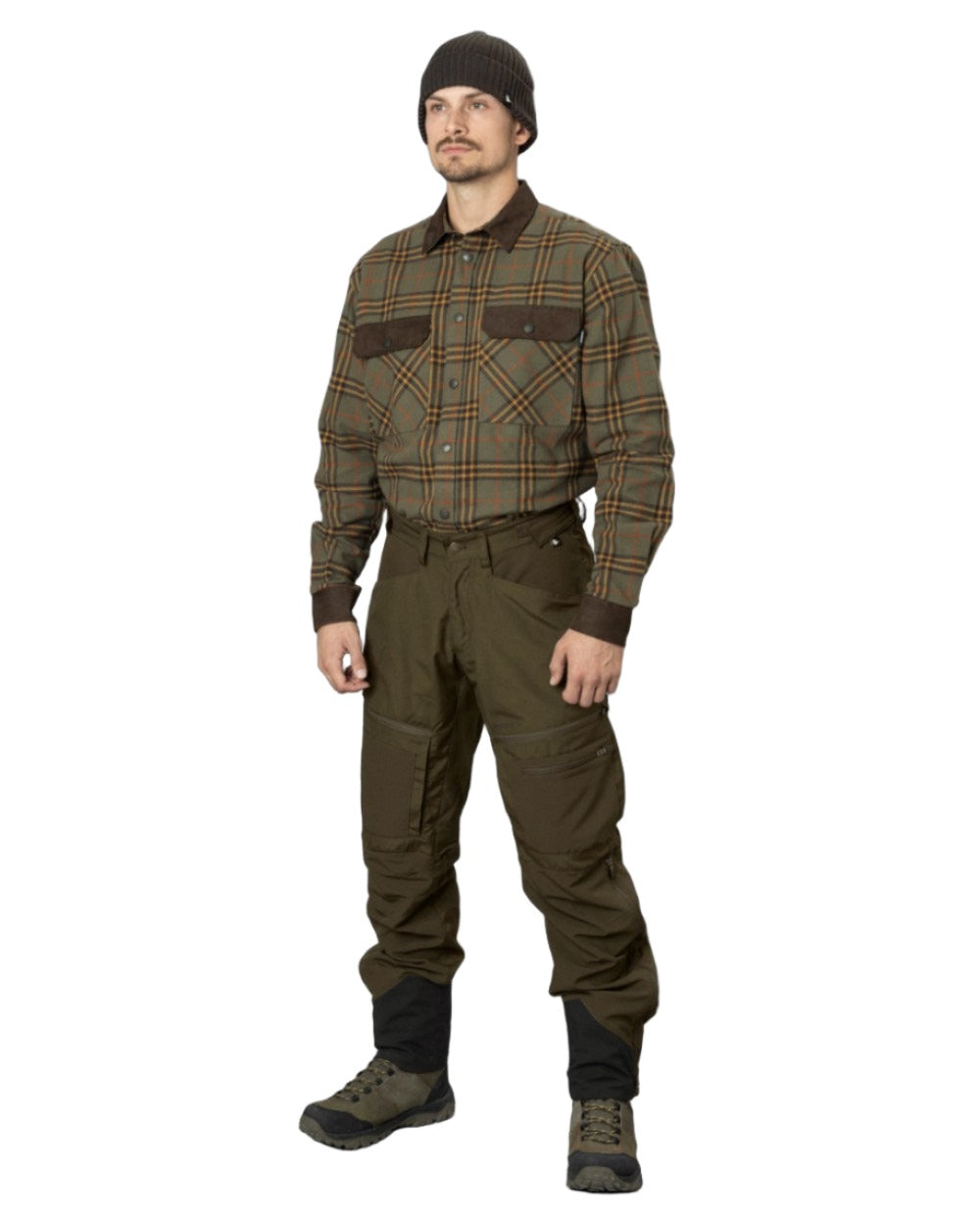 Grape Leaf Terracotta Check Coloured Seeland Banff Shirt on white background #colour_grape-leaf-terracotta-check