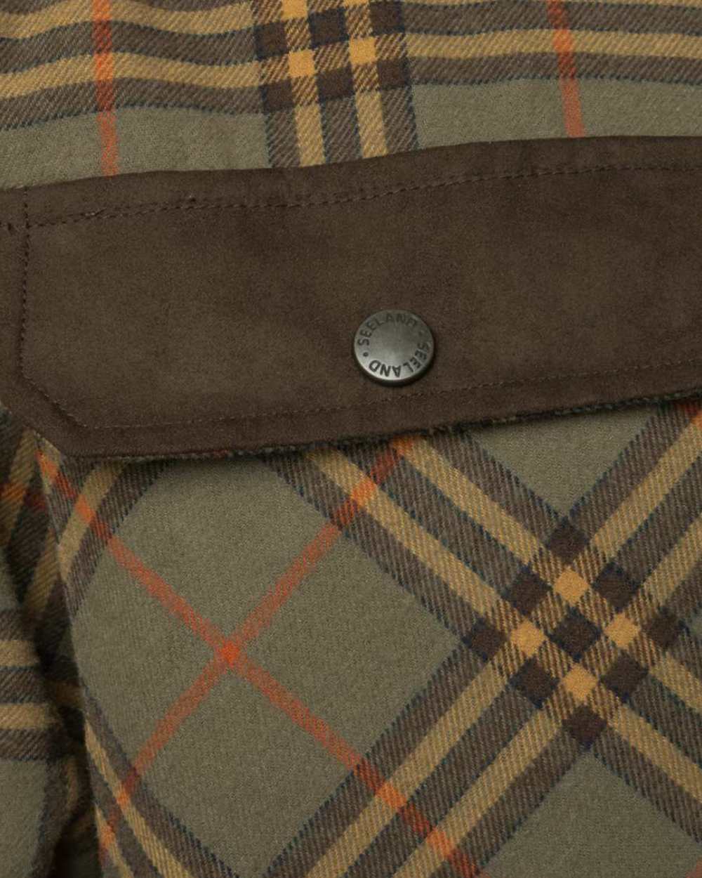 Grape Leaf Terracotta Check Coloured Seeland Banff Shirt on white background #colour_grape-leaf-terracotta-check