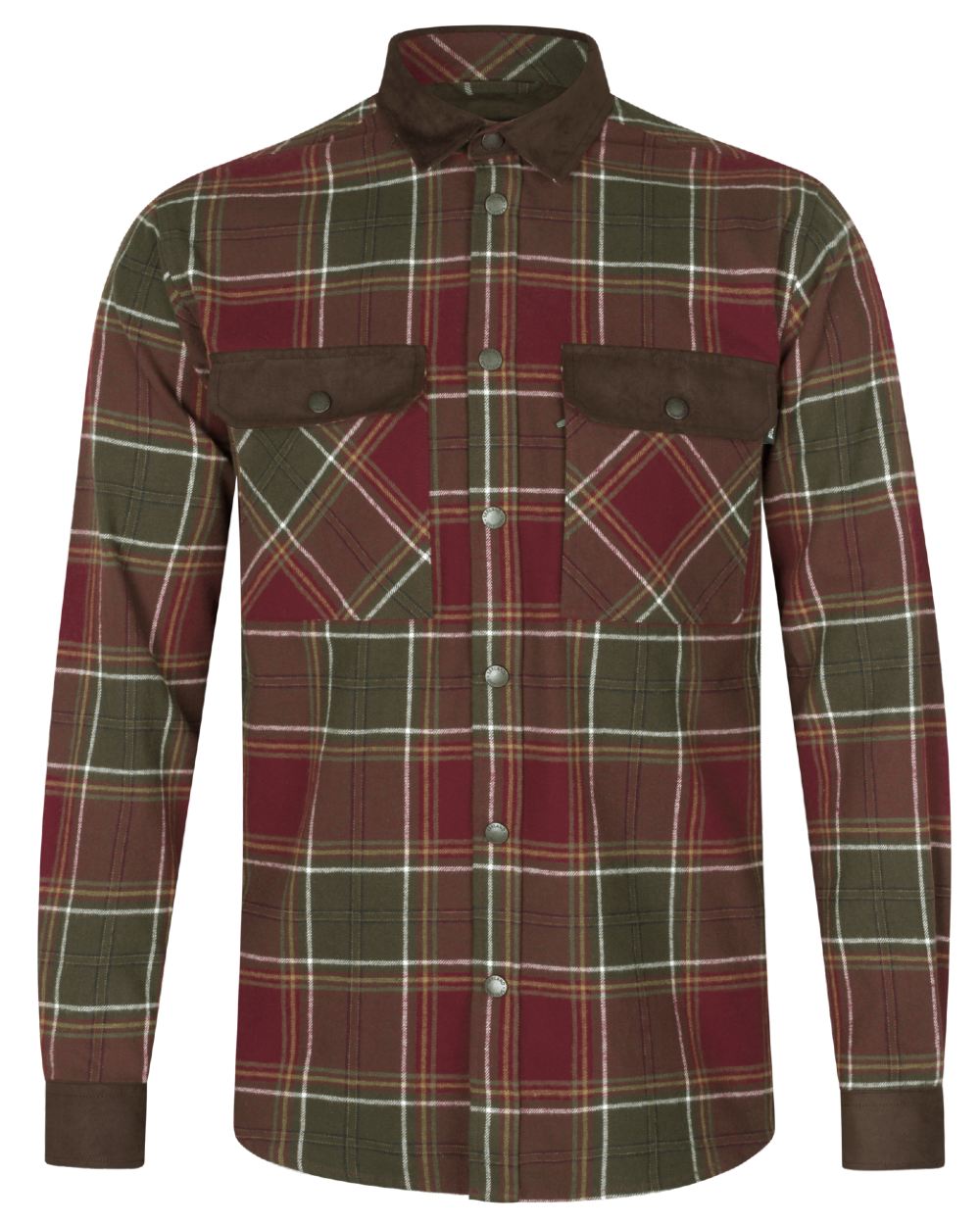 Red Check Coloured Seeland Banff Shirt on white background #colour_red-check