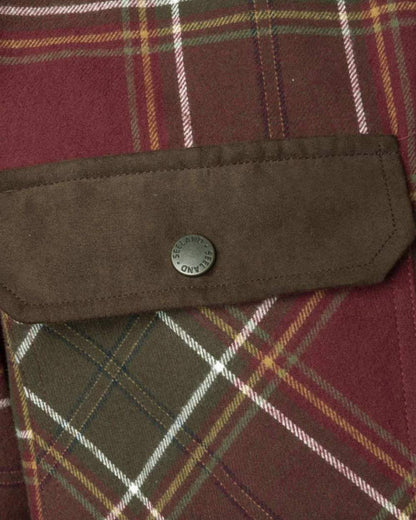 Red Check Coloured Seeland Banff Shirt on white background #colour_red-check