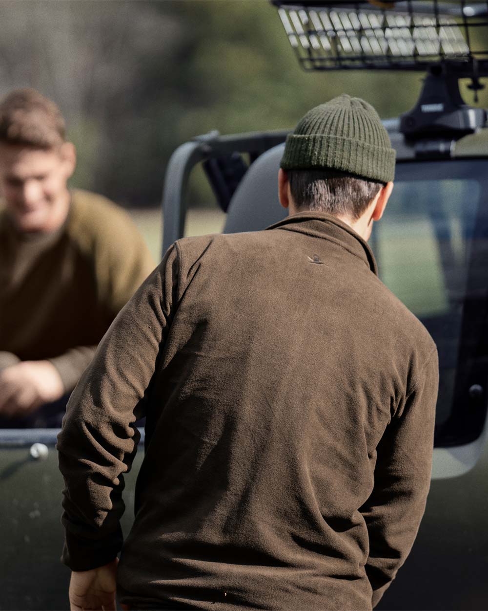 Brown Coloured Seeland Benjamin Fleece on car background #colour_brown
