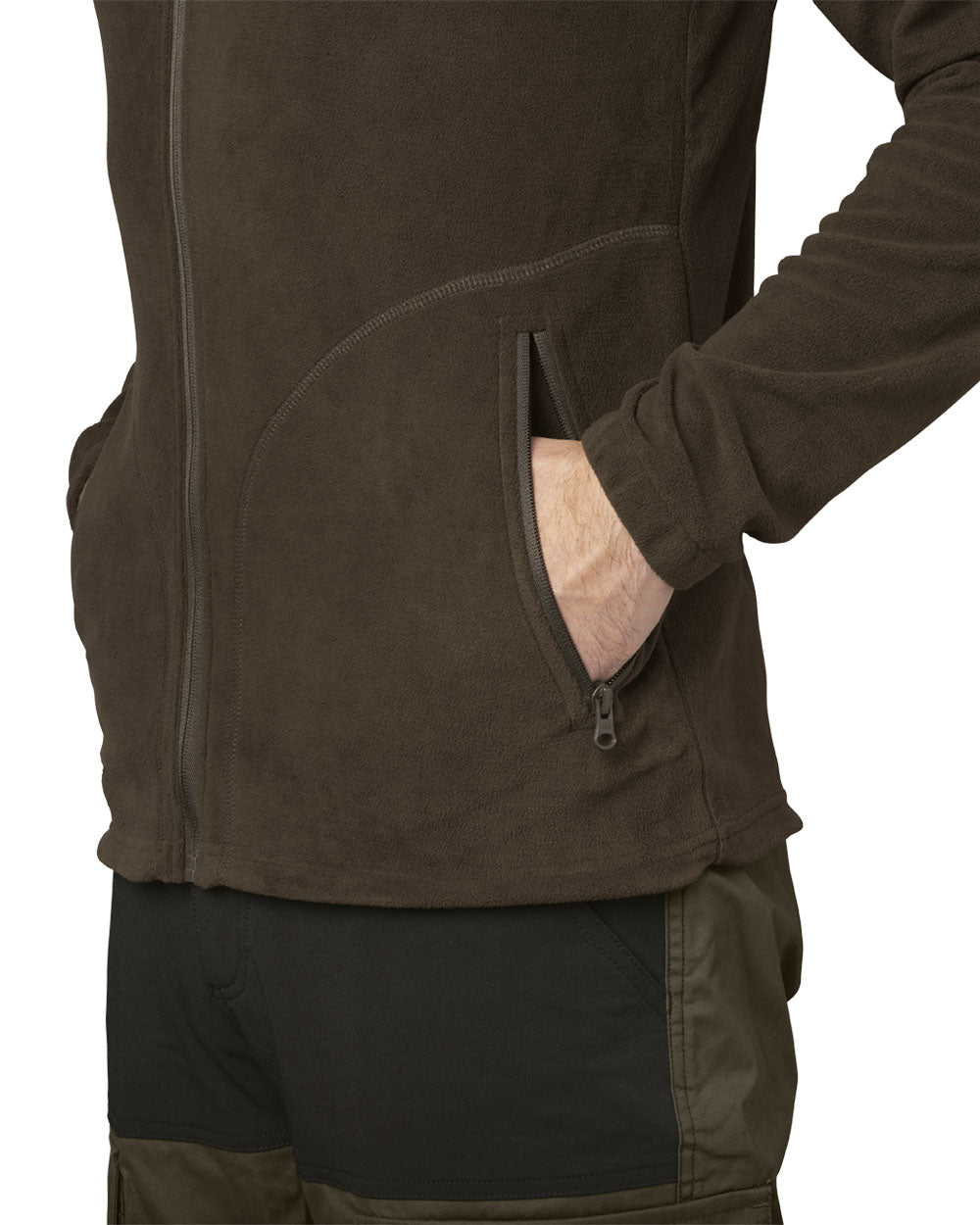 Brown Coloured Seeland Benjamin Fleece on white background #colour_brown