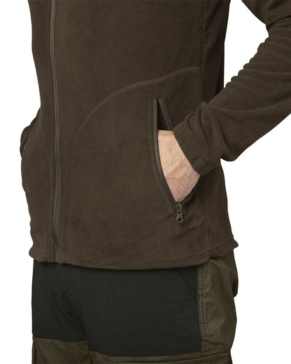 Brown Coloured Seeland Benjamin Fleece on white background #colour_brown