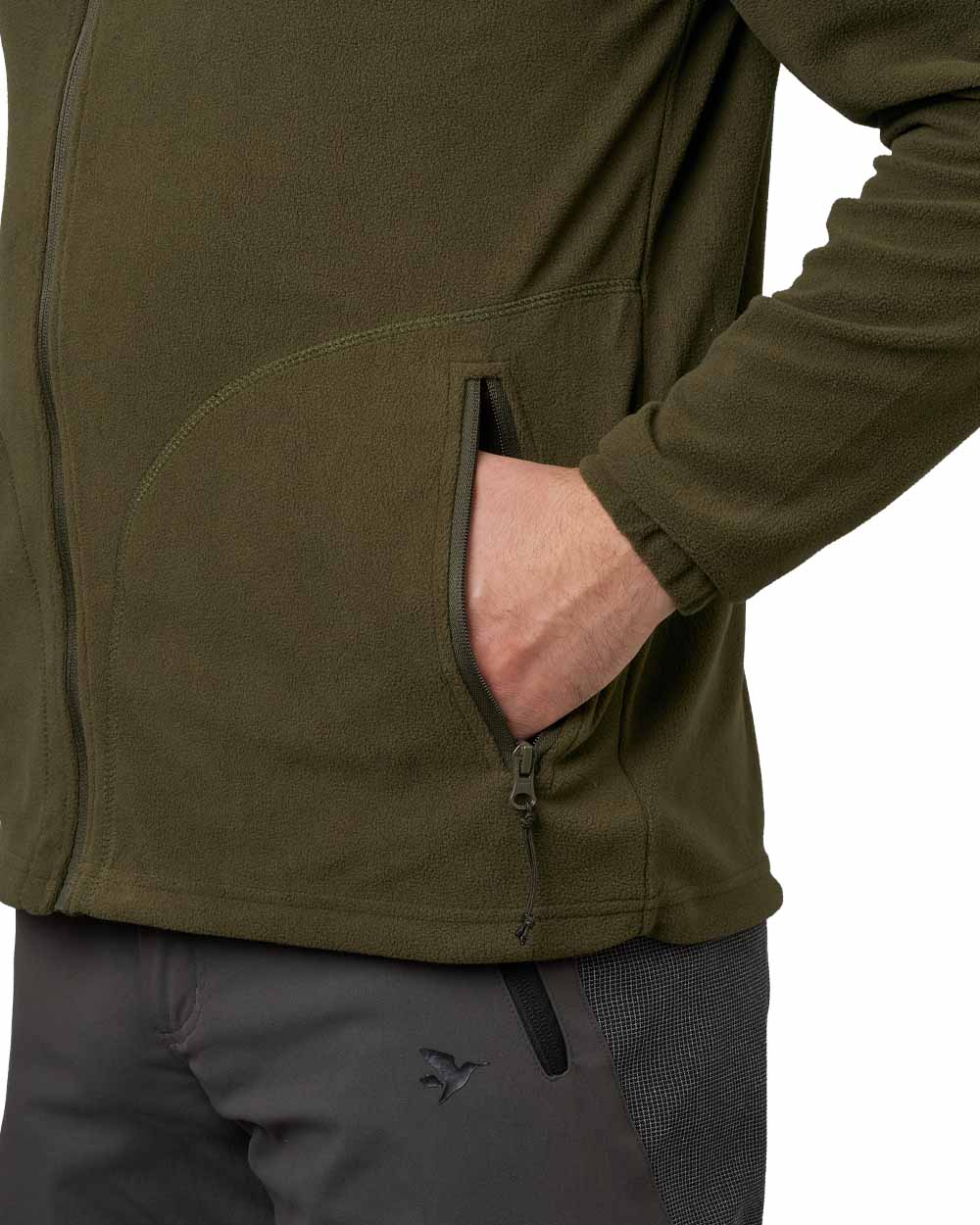 Pine Green Coloured Seeland Benjamin Fleece on white background #colour_pine-green