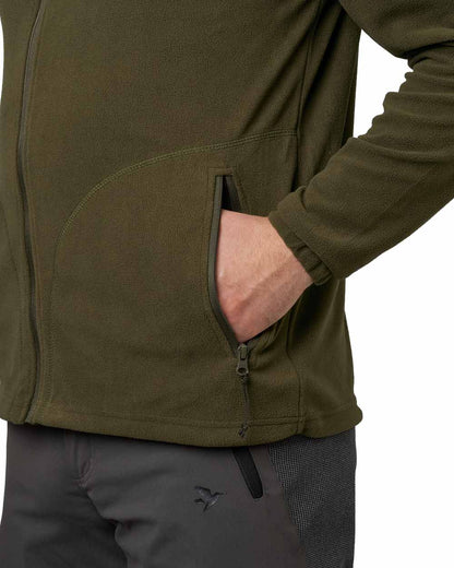 Pine Green Coloured Seeland Benjamin Fleece on white background #colour_pine-green