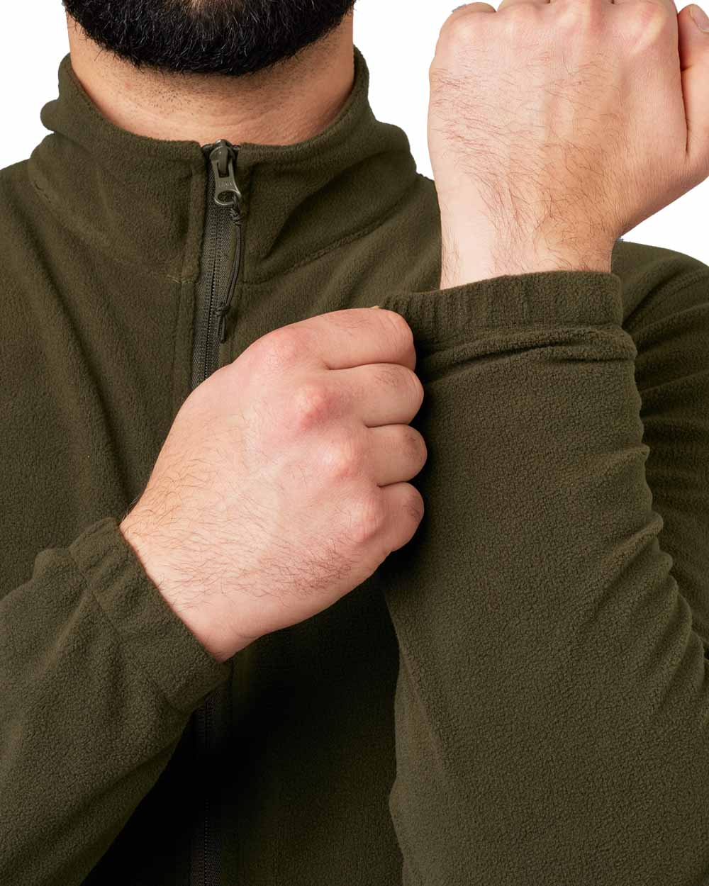 Pine Green Coloured Seeland Benjamin Fleece on white background #colour_pine-green