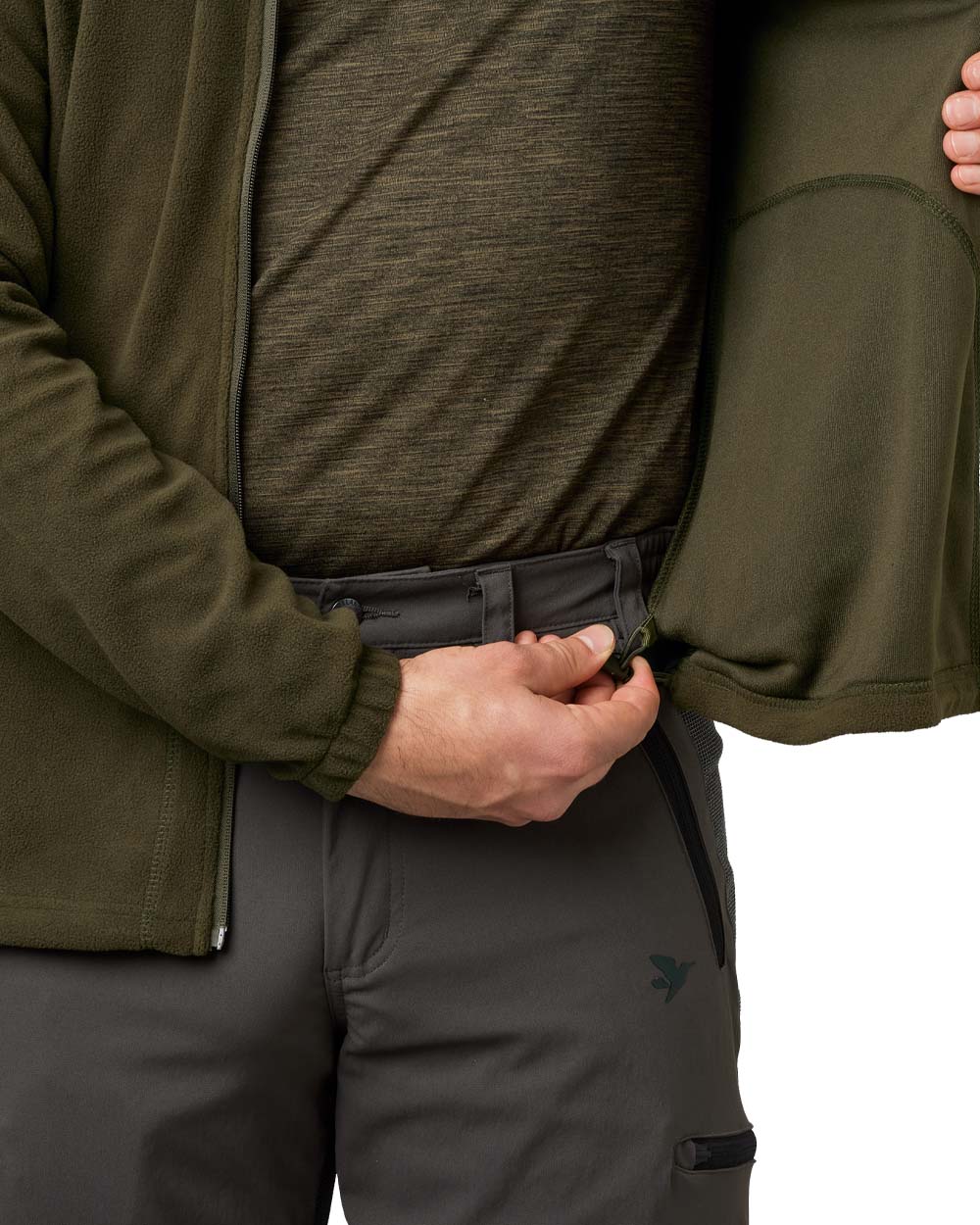 Pine Green Coloured Seeland Benjamin Fleece on white background #colour_pine-green