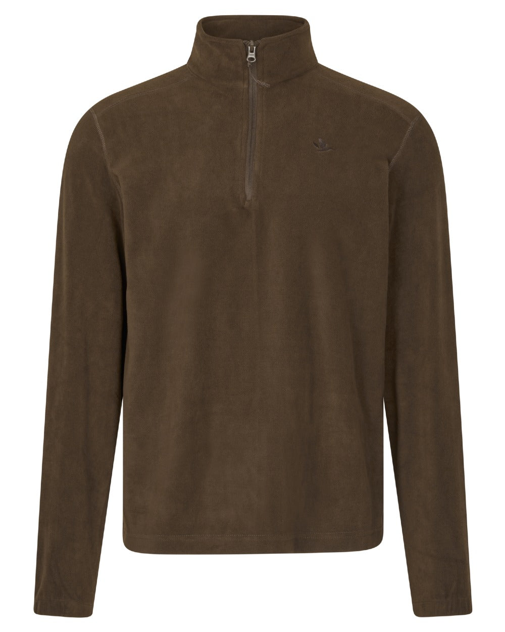 Dark Brown Coloured Seeland Benjamin Half Zip Fleece on white background #colour_dark-brown
