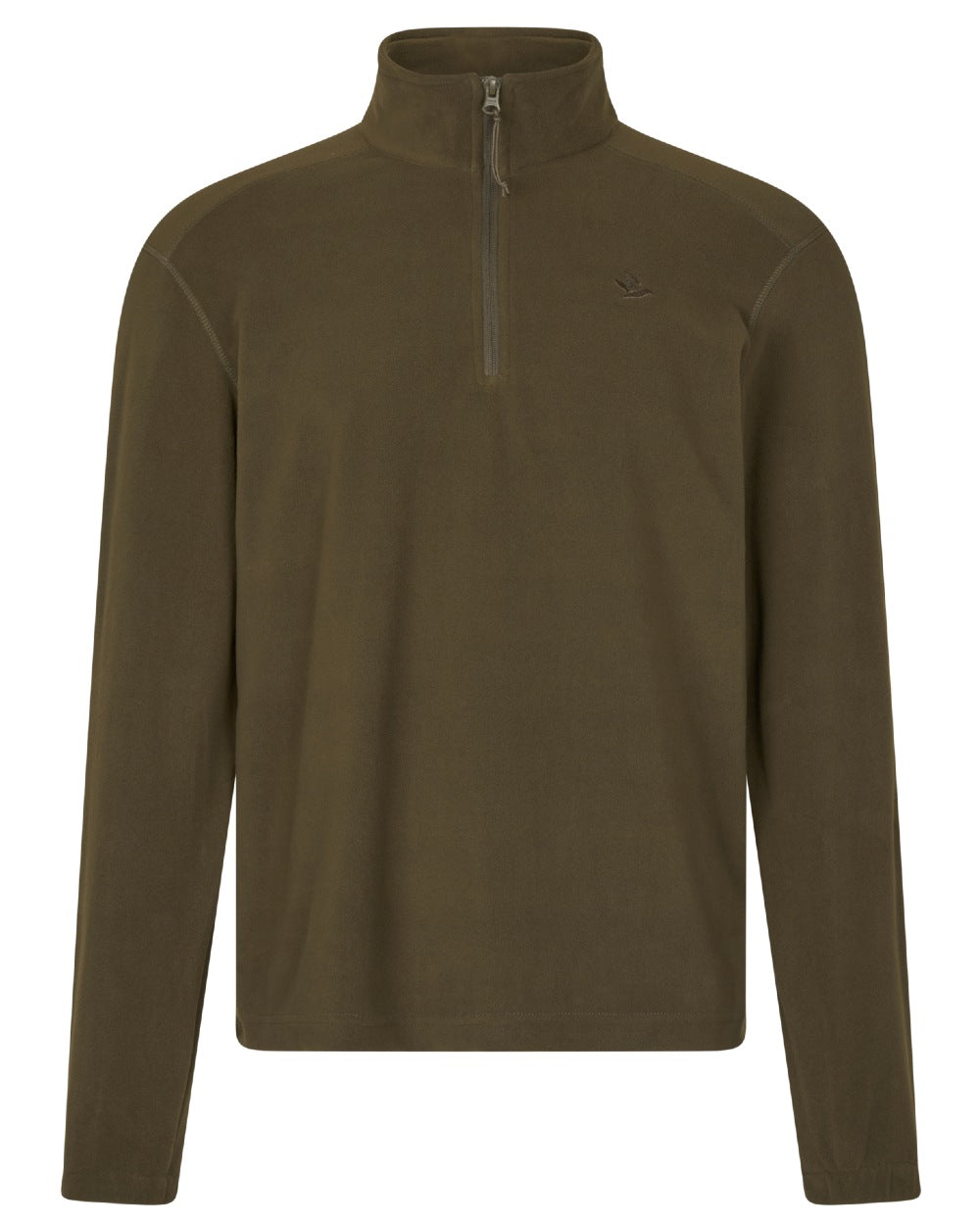 Pine Green Coloured Seeland Benjamin Half Zip Fleece on white background #colour_pine-green