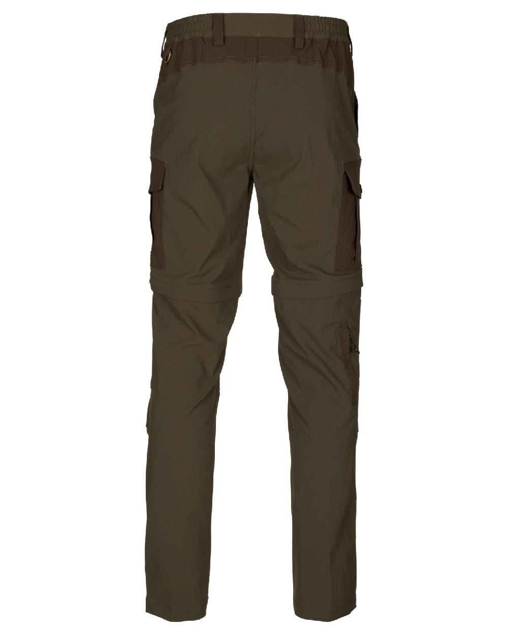 Pine Green Demitasse Brown coloured Seeland Birch Zip-Off Trousers on white background #colour_pine-green-demitasse-brown