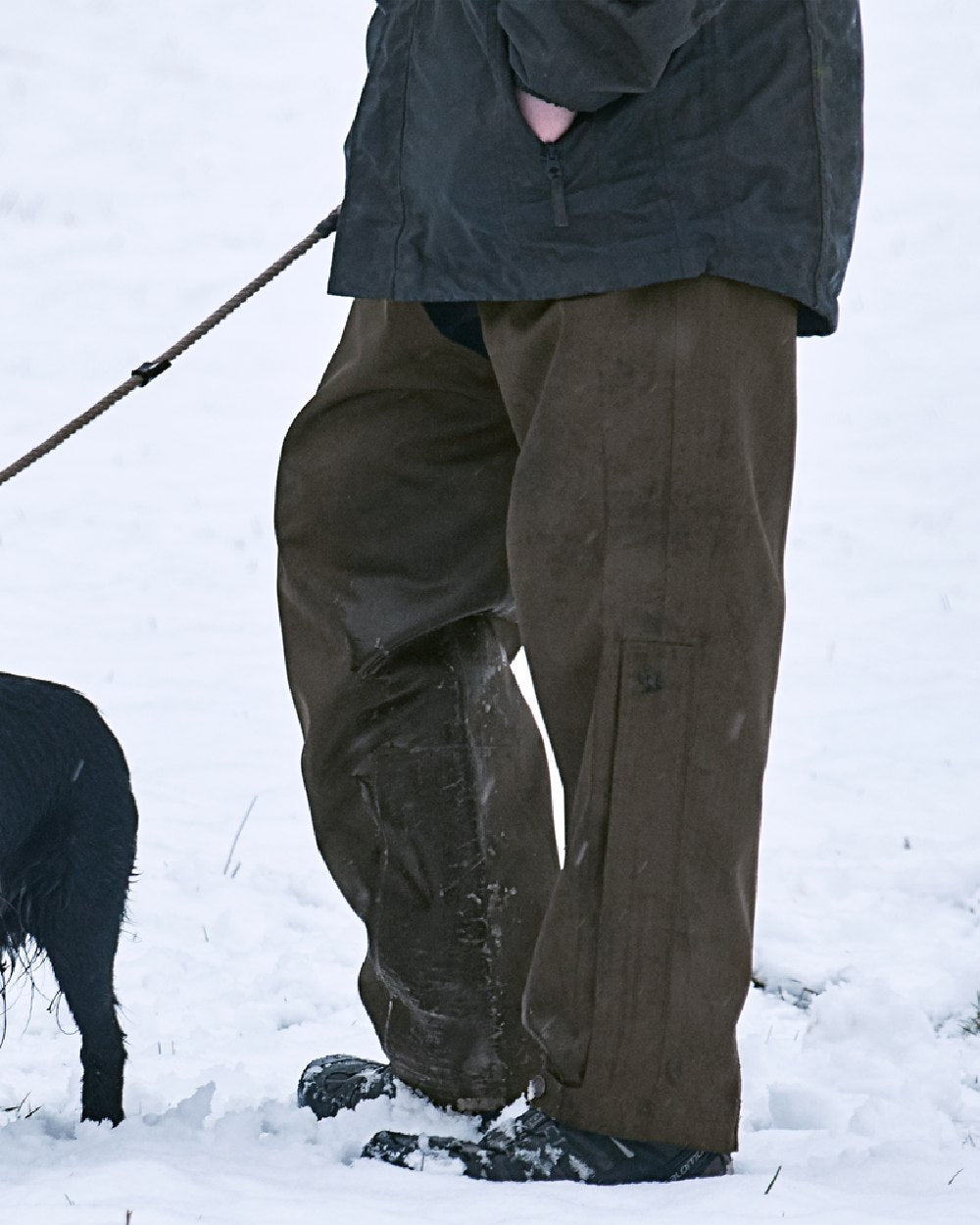 Shaded Olive Coloured Seeland Buckthorn Zip Leg Overtrousers on outdoor background #colour_shaded-olive