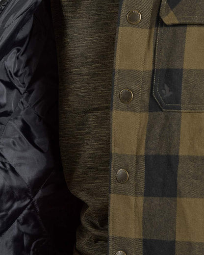 Green Check Coloured Seeland Canada Quilted Shirt on White background #colour_green-check