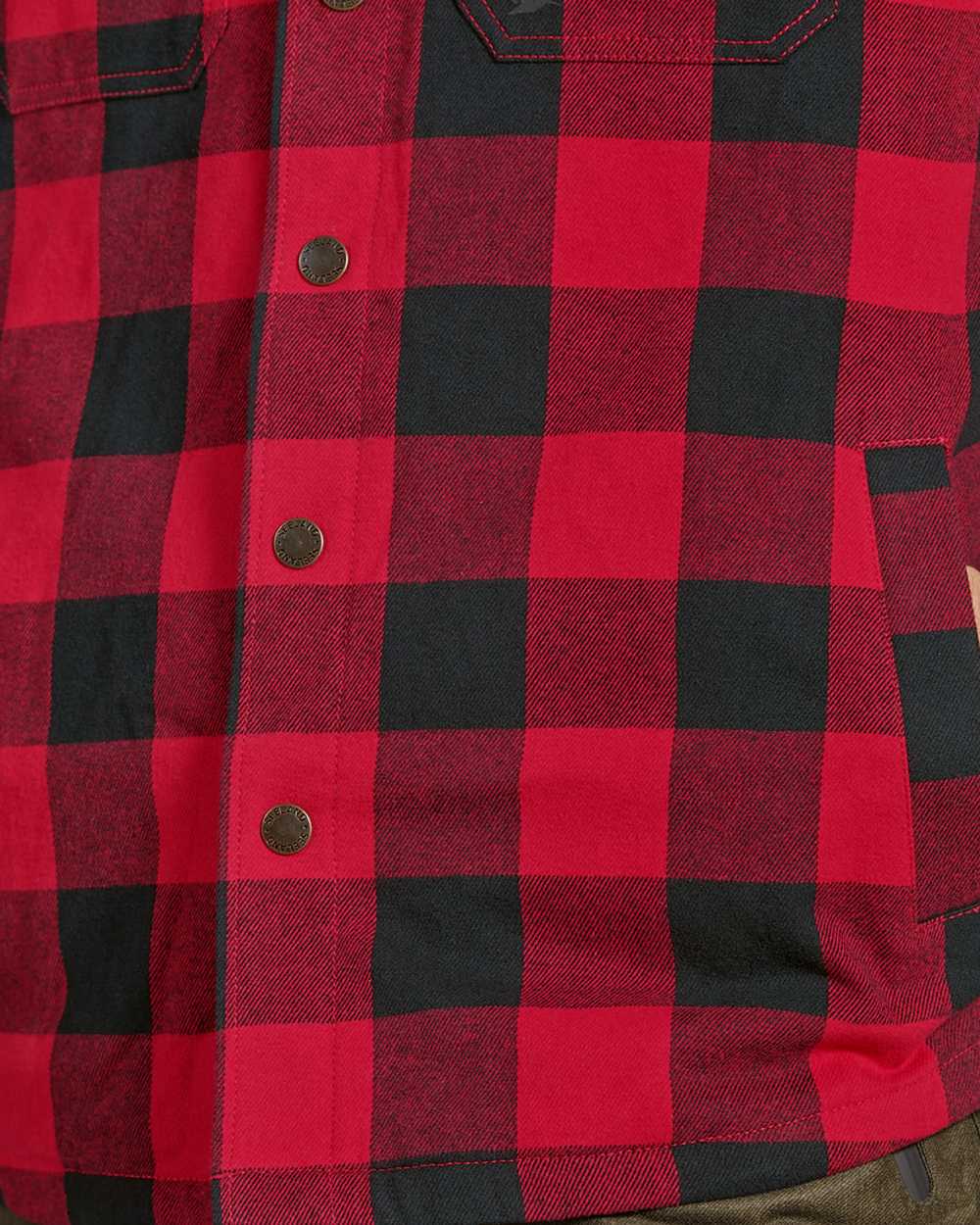Red Check Coloured Seeland Canada Quilted Shirt on White background #colour_red-check
