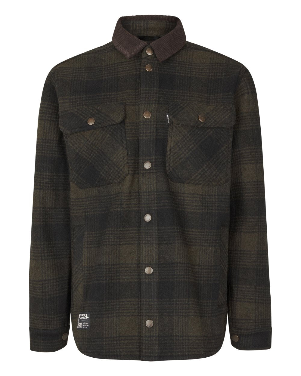 Pine Green Check Coloured Seeland Canada Yukon Shirt on white background #colour_pine-green-check