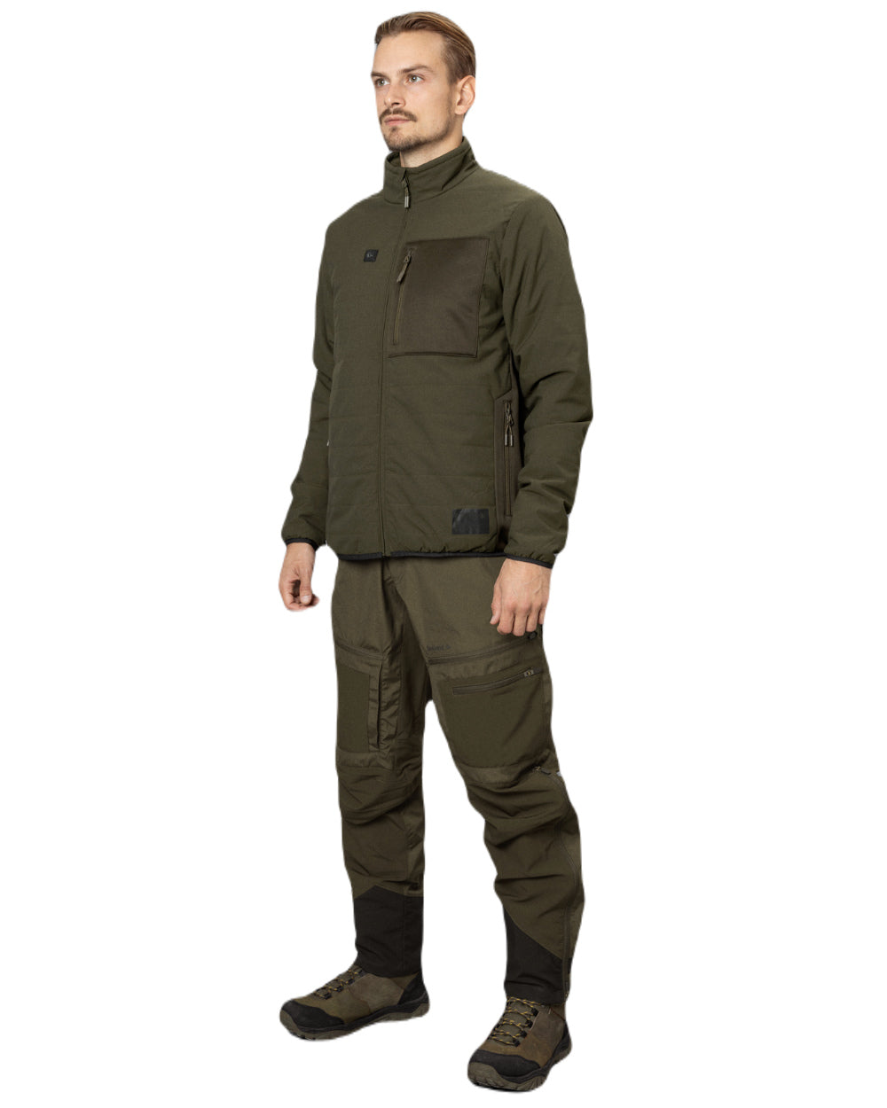 Pine Green Coloured Seeland Celsius Heat Jacket on white background #colour_pine-green