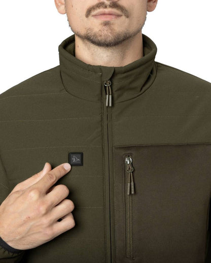 Pine Green Coloured Seeland Celsius Heat Jacket on white background #colour_pine-green