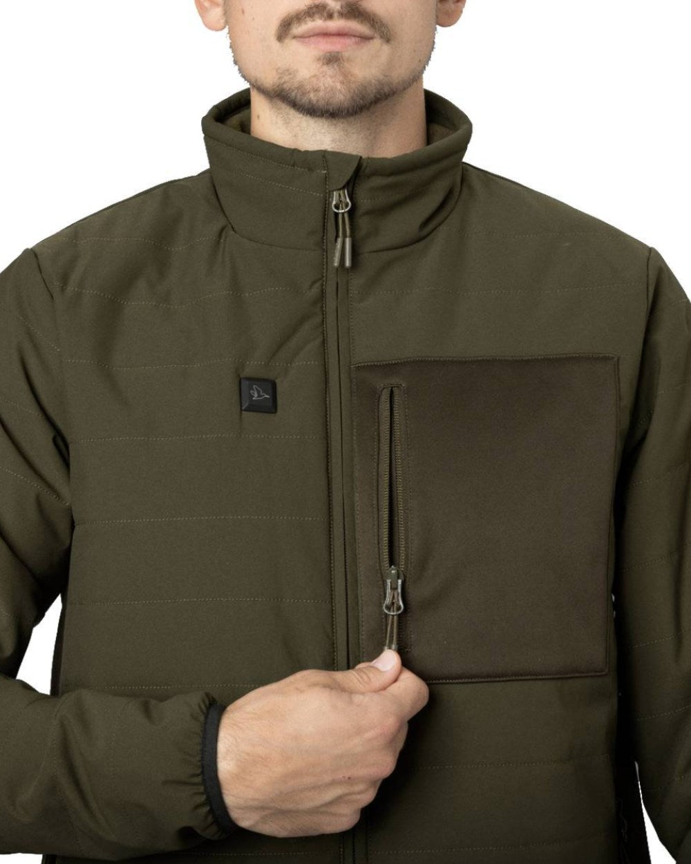 Pine Green Coloured Seeland Celsius Heat Jacket on white background #colour_pine-green