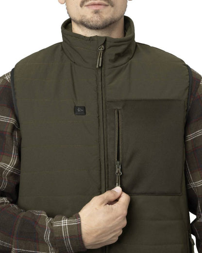 Pine Green Coloured Seeland Celsius Heat Waistcoat on white background #colour_pine-green