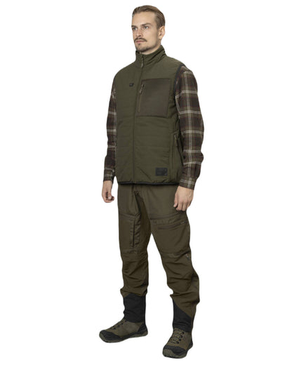 Pine Green Coloured Seeland Celsius Heat Waistcoat on white background #colour_pine-green