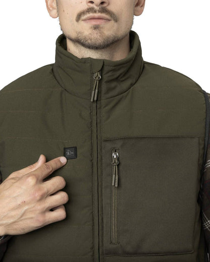 Pine Green Coloured Seeland Celsius Heat Waistcoat on white background #colour_pine-green
