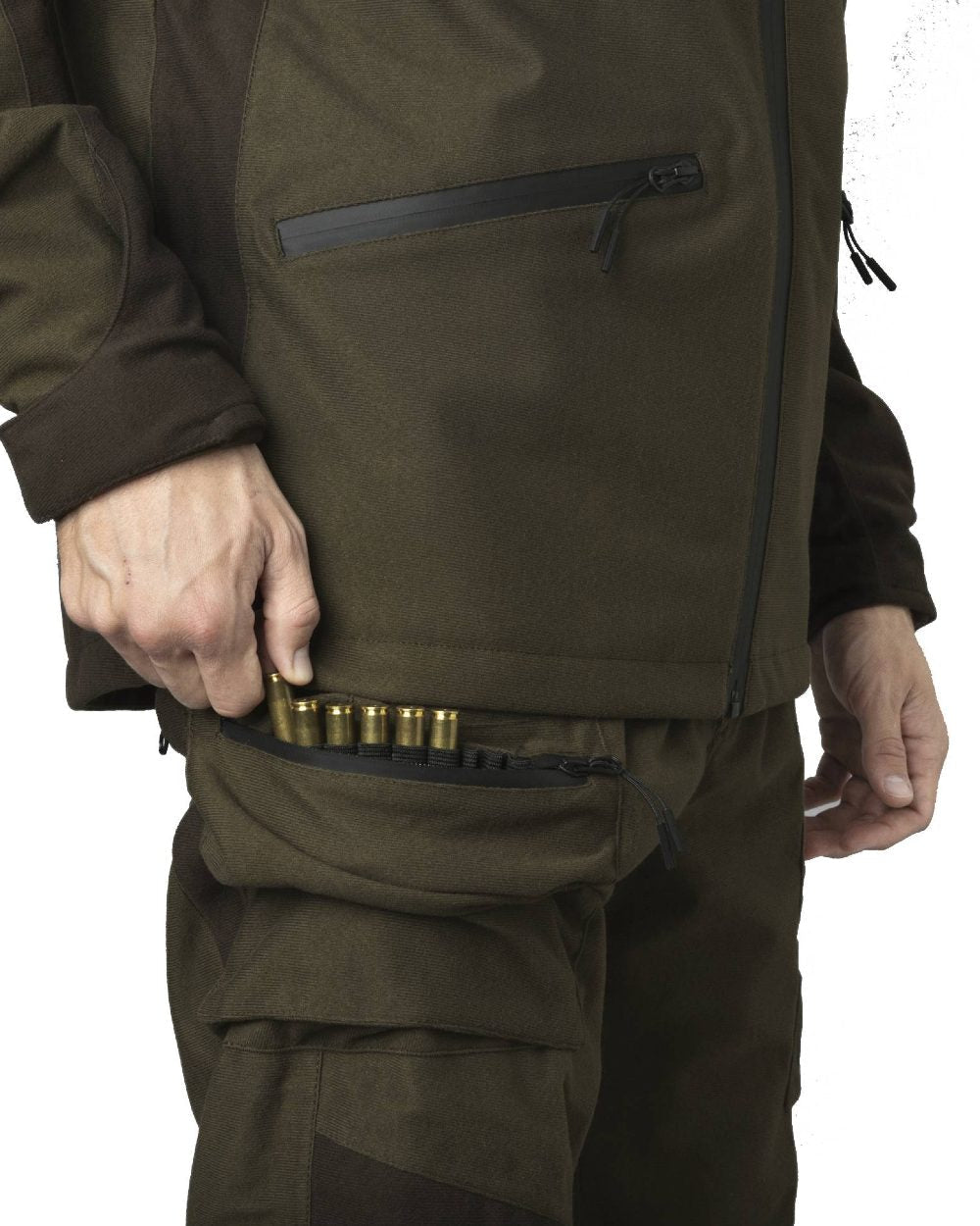 Pine Green Coloured Seeland Chaser Trousers on white background #colour_pine-green