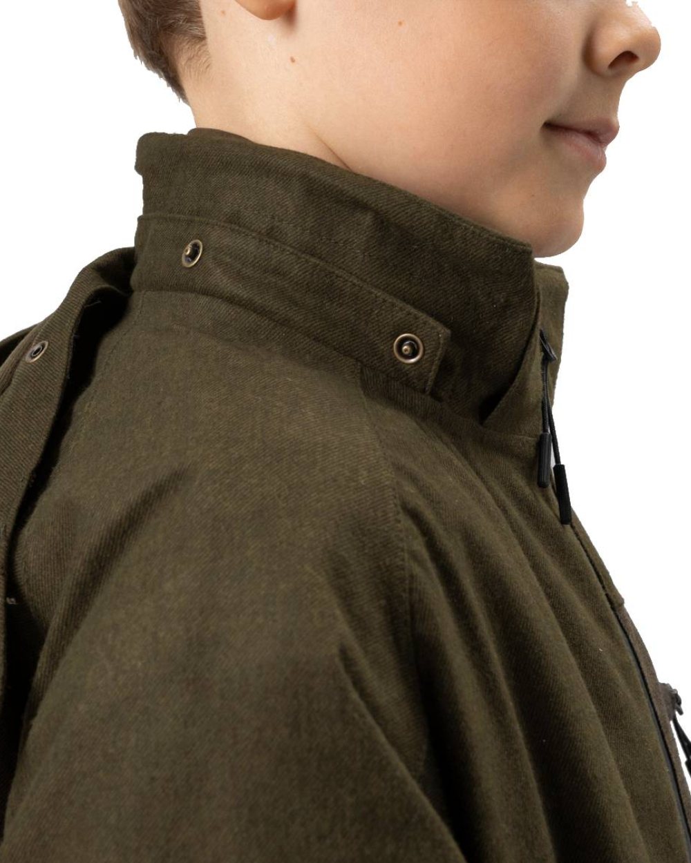 Pine Green Melange Coloured Seeland Childrens Avail Jacket on white background #colour_pine-green-melange