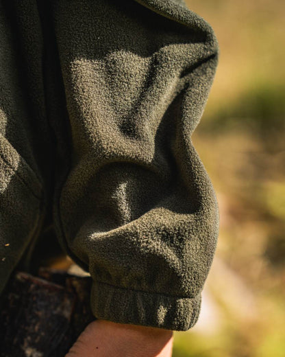 Pine Green Coloured Seeland Childrens Benjamin Fleece on outdoor background #colour_pine-green