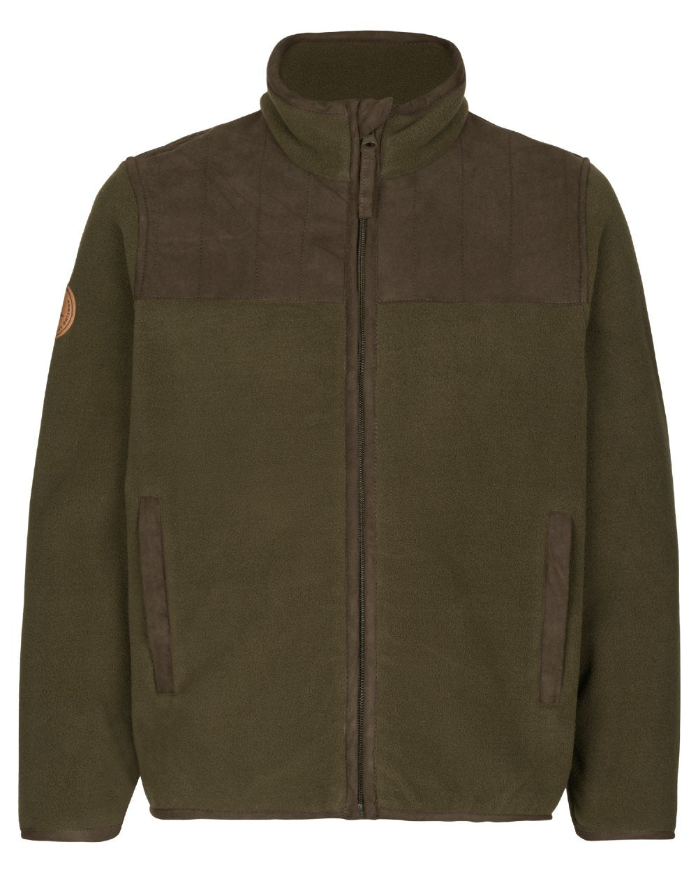 Pine Green Coloured Seeland Childrens Bolt Fleece Jacket on white background #colour_pine-green