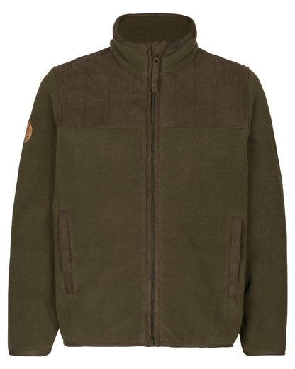 Pine Green Coloured Seeland Childrens Bolt Fleece Jacket on white background #colour_pine-green