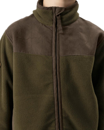 Pine Green Coloured Seeland Childrens Bolt Fleece Jacket on white background #colour_pine-green