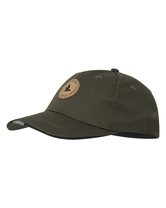 Pine Green coloured Seeland Childrens Skarn LED Junior Cap on white background #colour_pine-green