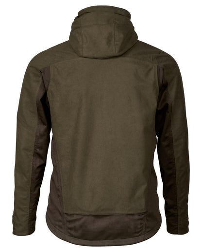 Pine Green Coloured Seeland Climate Hybrid Jacket on white background #colour_pine-green