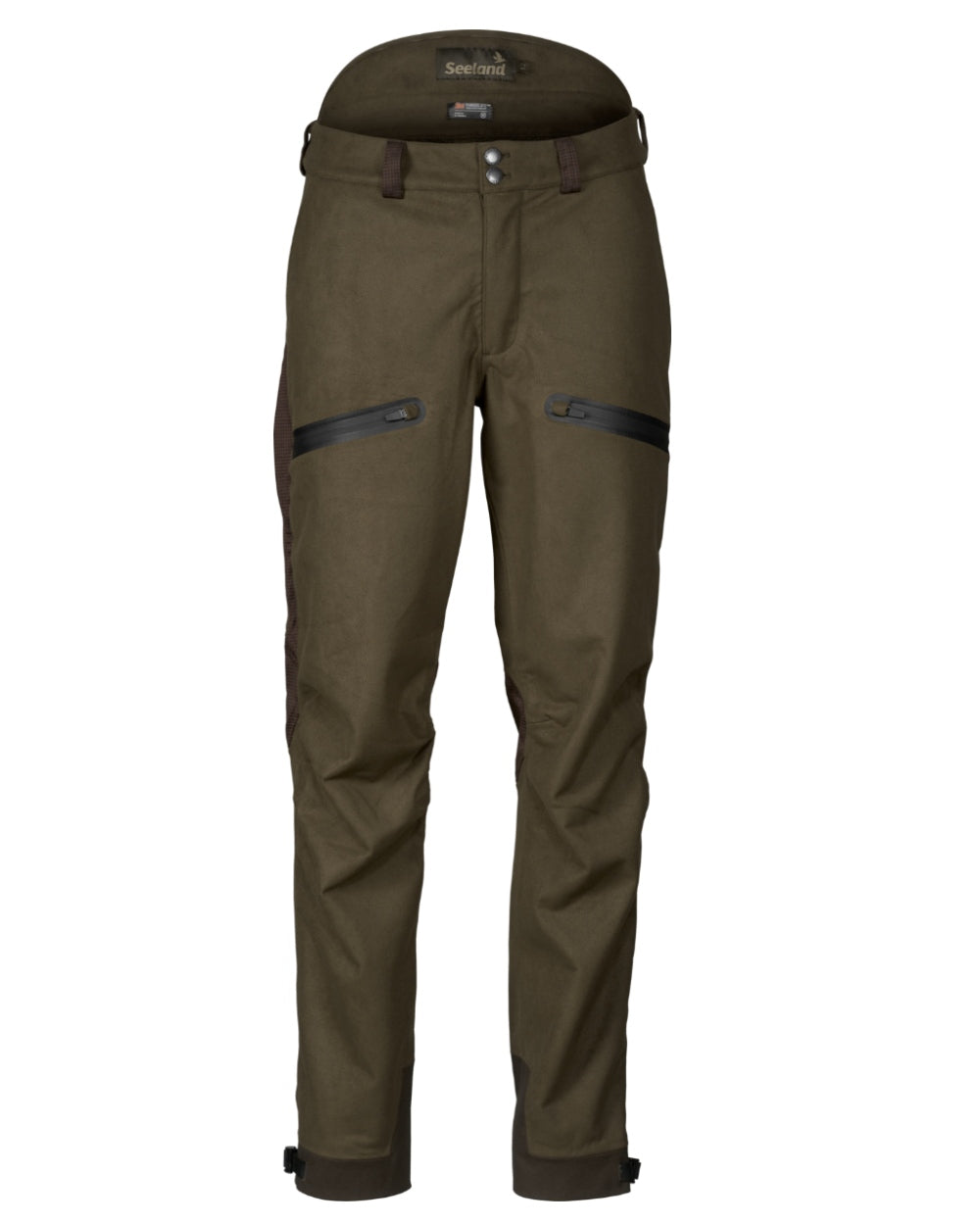 Pine Green Coloured Seeland Climate Hybrid Waterproof Trousers on white background #colour_pine-green
