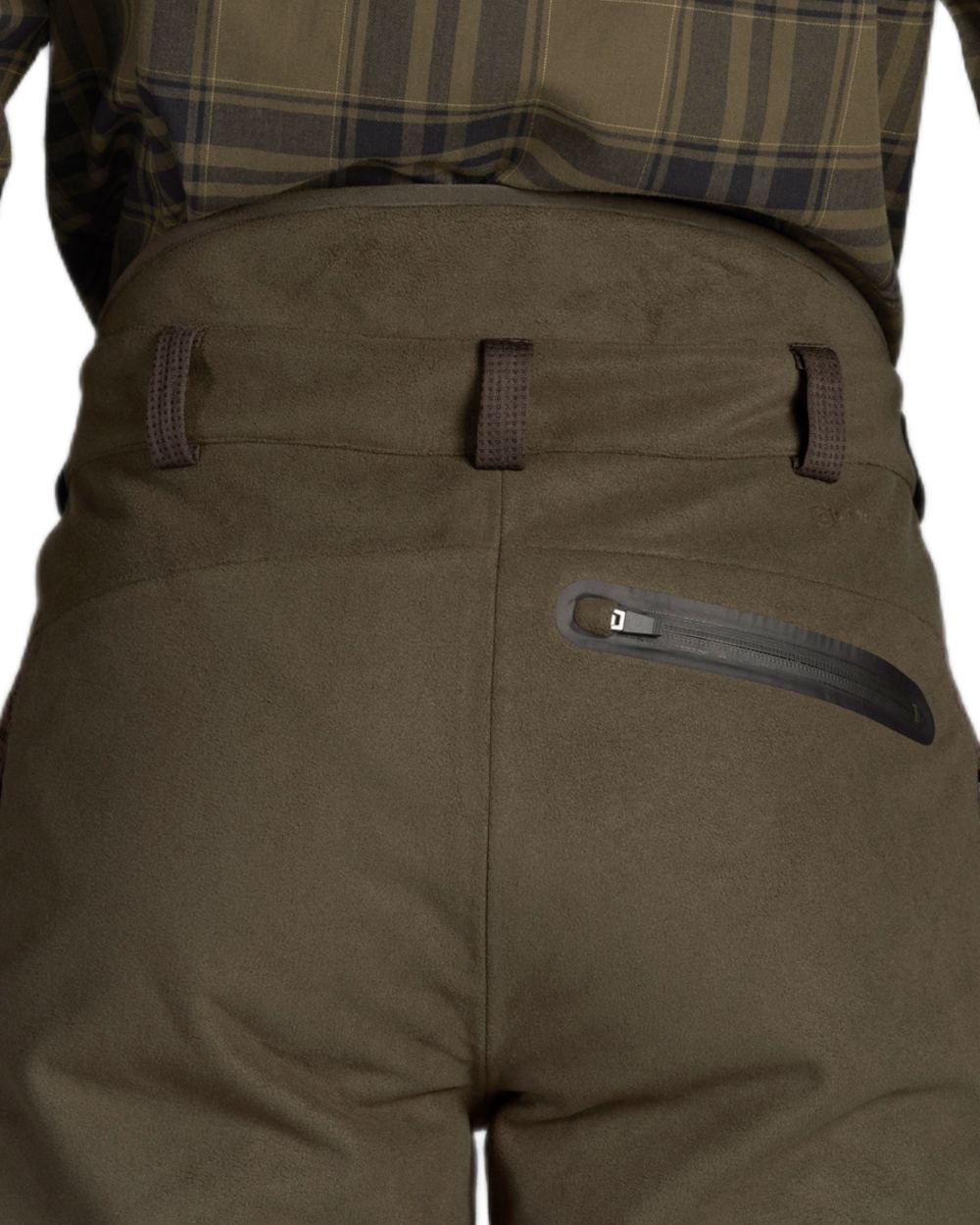 Pine Green Coloured Seeland Climate Hybrid Waterproof Trousers on white background #colour_pine-green