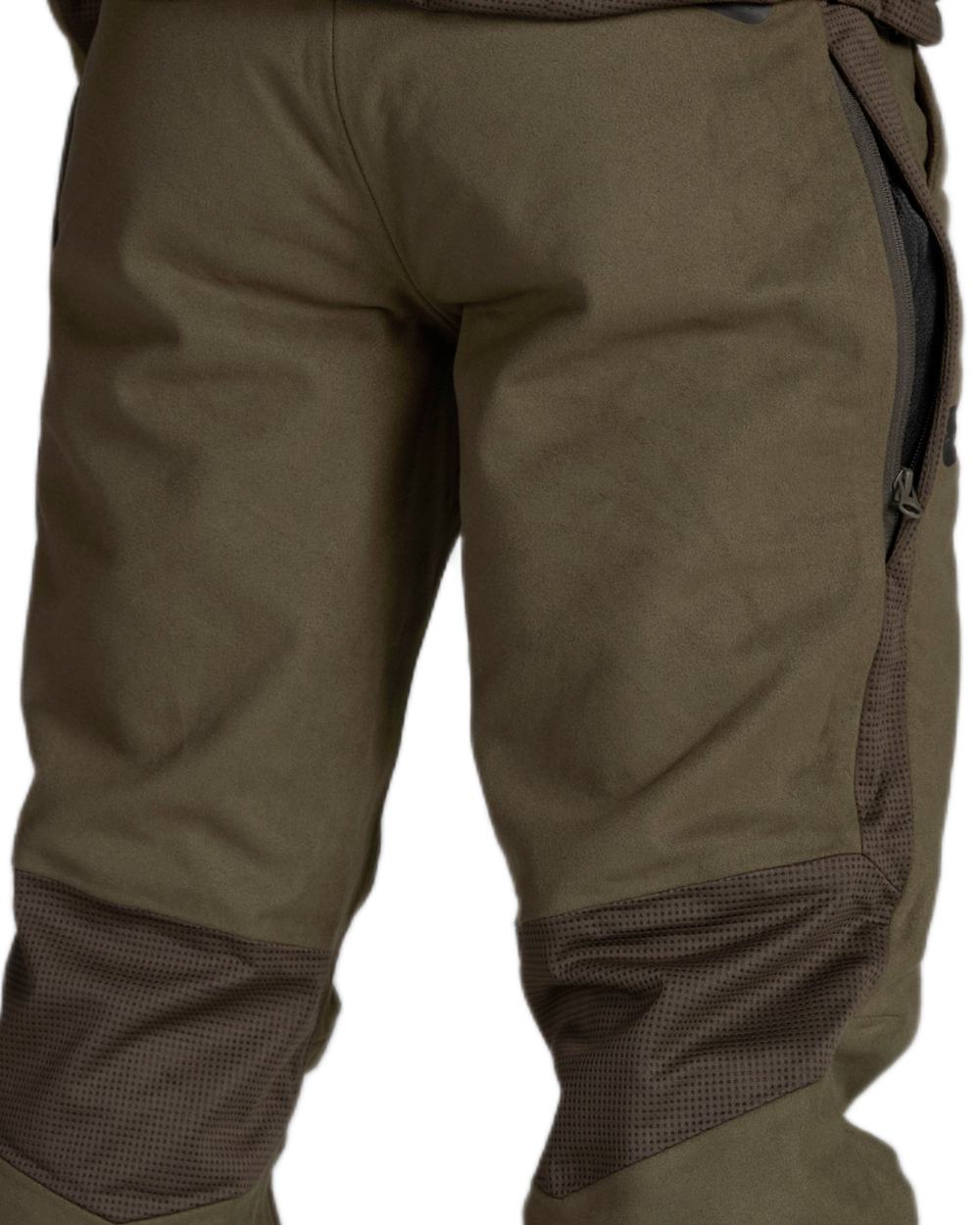 Pine Green Coloured Seeland Climate Hybrid Waterproof Trousers on white background #colour_pine-green