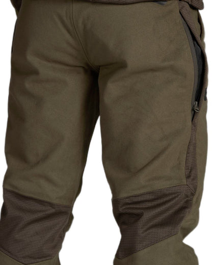 Pine Green Coloured Seeland Climate Hybrid Waterproof Trousers on white background #colour_pine-green