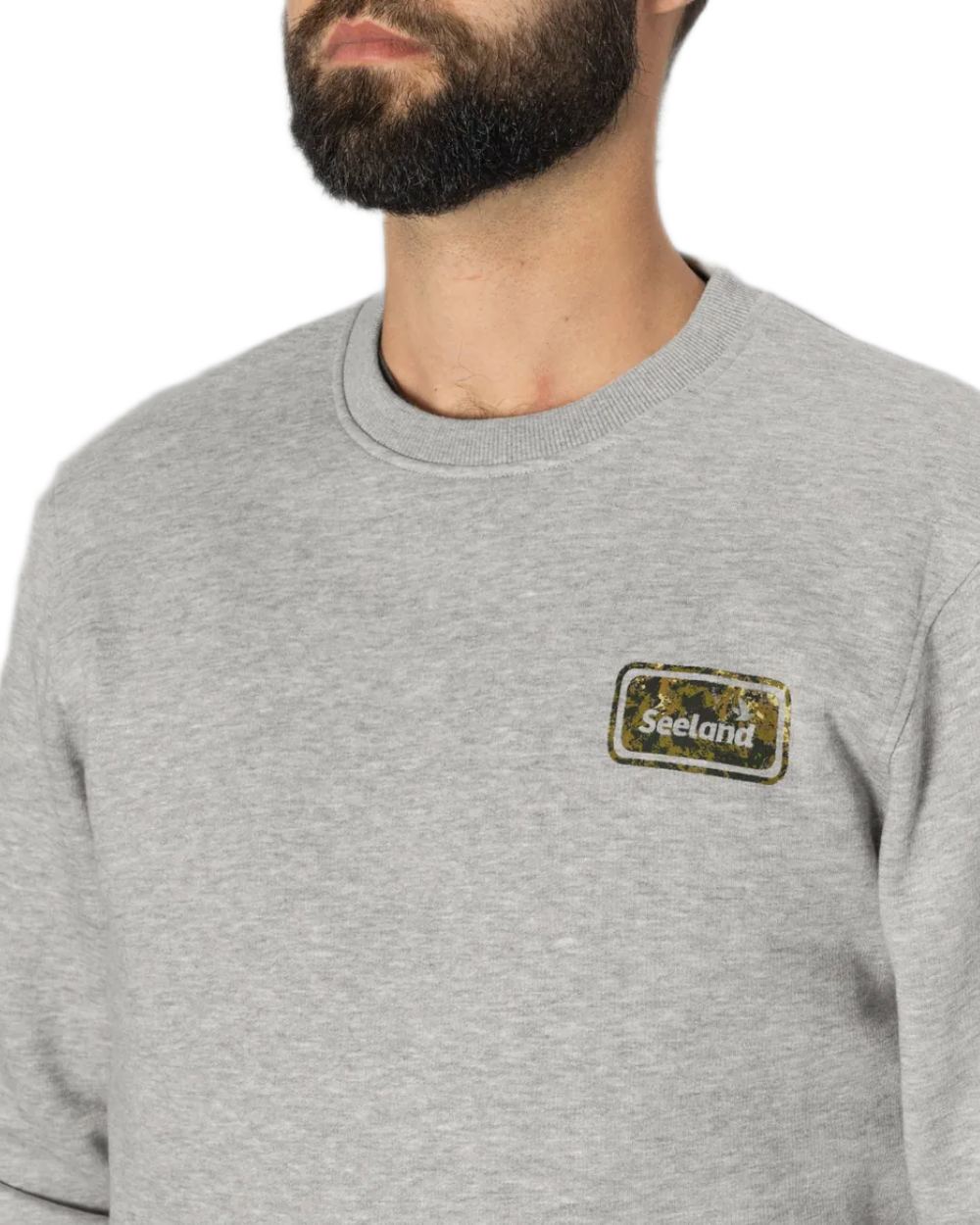 Dark Grey Melange Coloured Seeland Cryo Sweatshirt on white background #colour_dark-grey-melange